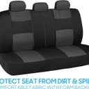 BDK PolyPro Car Seat Covers Full Set in Charcoal on Black Front and Rear Split Bench for Cars, Easy to Install Cover Set, Accessories Auto Trucks Van SUV