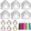 Epakh 36 Set Disguise a Turkey Project Kits Thanksgiving Turkey Craft with Colored Pens Color Your Own Thanksgiving Crafts for Family Creativity Activities Holiday(Unicorn Style)