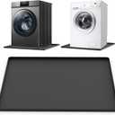 Washing Machine Drip Pan Silicone Mat 27''x27'',Non-Slip Washer Drip Tray, Washer Tray for Floor Protection, Under Washing Machine Tray Pan Prevent Water Leakage-Black