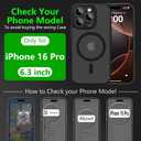 Innaght Magnetic for iPhone 16 Pro Case[Compatible with MagSafe][Camera Protection][2+Full Coverage Tempered Glass Screen Protector][Translucent Matte] Drop Protection Phone Case,6.3",Black