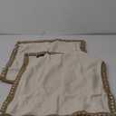 Phantoscope Pack of 2 Farmhouse Modern Spring Decorative Throw Pillow Covers Burlap Linen Trimmed Outdoor Pillows Tailored Edges Off White 18 x 18 inches, 45 x 45 cm