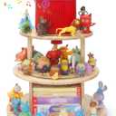 360 Rotating Storage Shelf for Toniebox 1/2, 3-Tier Organizer Holder for 30~40 Tonies Figures, Wooden Magnetic Stand Display for Tonie Box + Characters + Tonieplay Game + Controller