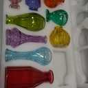 Eleganttime Bud Vases for Flowers,Glass Colored Bud Vase in Bulk Set of 10,Small Vintage Vase Bottle for Wedding Decorations,Garden and Home Decor,Centerpieces,Colorful Mexican Dcor