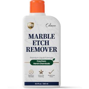 Calvana Professional Marble Etch Remover 8.8 fl. oz, Effective on Limestone, Travertine, Alabaster & Onyx, Removes Stains, Dull Spots, Water Rings & Light Scratches, Dust-Free Polishing