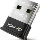Kinivo USB Bluetooth Adapter for PC (BT5.0, Plug & Play Wireless Dongle Receiver for Ubuntu, Windows 11/10/8.1)  Works with Laptops, Headsets, Speakers, Mouse, Keyboard, Printers, Gaming Controllers