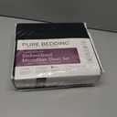 Pure Bedding Bed Sheets - Full Sheet Set [4-Piece, Black] - Hotel Luxury 1800 Brushed Microfiber - Soft and Breathable - Deep Pocket Fitted Sheet, Flat Sheet, Pillow Cases