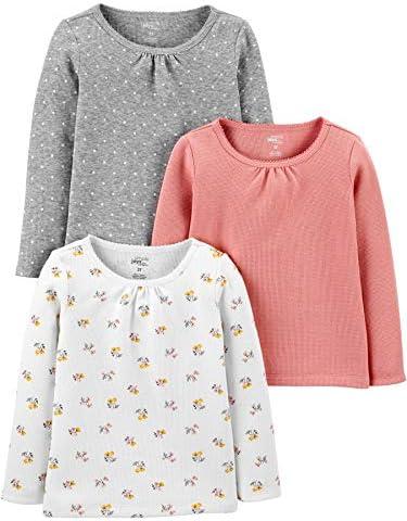 Simple Joys by Carter's Girls' Long-Sleeve Shirts, Pack of 3 
12 Months