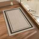 chakme Bathroom Rugs Mat 32x17, Ultra Thin Non Slip Bath Mat Quick Dry Absorbent Bath Mat for Bathroom Floor, (Light Beige, 32"x17")
