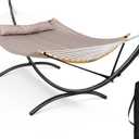 Portable Double Hammock with Stand, Outdoor Standing 2 Person Hammock Combo, Patent Pending, Tan
