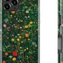 DEENAKIN for iPhone 16 Pro Max Case - Wireless Charging Compatible - Dual-Layer Hard Shell & Silicone Cover - Protective Phone Case with Trendy Cute Designs for Women - Joyful Garden Pattern