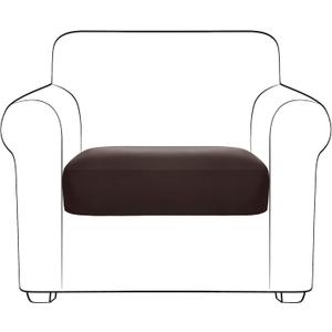Yates Home PU Leather Couch Sofa Cushion Slipcover Water-Proof Elastic Chair RV Seat Covers Loveseat Sofa Furniture Protector Slip Cover for Settee Seater Replacement in Living RoomChair, Chocolate (Small)