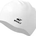 WHALE Extra Large Swim Cap for Women Men, Durable Silicone Swimming Hat with Ear Protection, Unisex Adults Bath Swimming Caps for Long Thick Curly Hair & Dreadlocks Braids Weaves Afro Hair