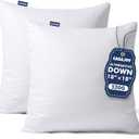 18x18 Pillow Inserts, Set of 2 Down Alternative Throw Pillows Insert for Bed, Sofa & Couch, Ultra Soft Fluffy Sleeping Pillow with 100% Cotton Cover