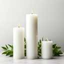 Sandraheer White Pillar Candles Set of 10 – Unscented, Smokeless, Long-Lasting – Perfect for Home Decor, Weddings, Parties, and Special Events – 3" 6" 8"– Elegant & Clean Design 30Psc