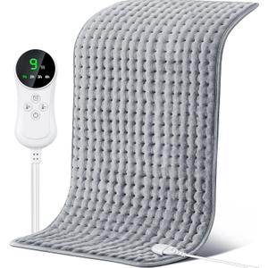 85x45cm Heating Pad for Back & Period Cramps, 9 Settings 4 Timers Heating Pads Large, Auto Shut Off, Machine Washable, Extra Large Heating Pad for Women, Winter & Christmas (85x45cm)