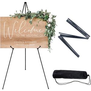 Easel Stand for Sign 65 in, Lightweight Adjustable Art Easel Stand for Display, Tripod Poster Easel for Painting, Wedding Sign Floor Stand, Black Metal Painting Easel with Portable Bag (1 Pcs)