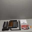 Furologee Kitchen Bakers Rack with Power Outlet, Microwave Oven Stand with Storage 4 Tiers, Coffee Bar Table with 6 S Hooks, Kitchen Storage Shelf Rack for Spices, Pots, Rustic Brown (22inch)