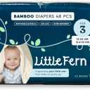Bamboo Diapers Size 3 Extra Soft, Natural, Hyper Absorbent, Sensitive Baby Diapers for Toddlers 48 Pieces Hypoallergenic, Disposable [12-22 lbs or 5.4-10kg]