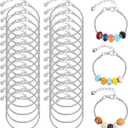 27 Pcs 6.3 Inch Snake Charm Bracelet Chain Adjustable Charm Bracelets Chain with Heart Shape Extender and with Lobster Clasp DIY Bracelet Chains Bulk for Women Jewelry Making (Silver)