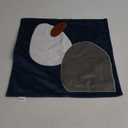 Yangest Blue Decorative Velvet Throw Pillow Cover with Cloth Texture Patchwork Cushion Case Modern 18x18 Inch Pillowcase for Sofa Couch Bedroom Living Room Home Decor