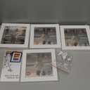 KINLINK 4x4 Picture Frame White Set of 4, Wooden Square Photo Frames with Plexiglass for 4x4 without Mat for Table and Wall Display