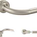 Brushed Nickel Disc Curtain Rods, 28-48 Inches Window Curtain Rod,Adjustable Room Darkening Curtain Rod with Aluminum Finials and Brackets,Wrap Around Design