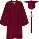 GraduationMall Matte Kindergarten & Preschool Graduation Gown Cap Set with 2022 Tassel Maroon 27 (3'6"-3'8")