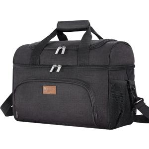 Lifewit Large Cooler Bag Insulated Lunch Bag Lightweight Portable Cool Bag Double Layer for Picnic, Beach, Work, Trip (32-can, Black)