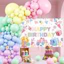 Pastel Rainbow Birthday Decorations for Girls,Macaron Balloon Arch Garland,Macaron Banner Balloons for Girls 30th 40th