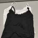 2 Pcs Half Camisoles for Women, Lace Bralette Pack Spaghetti Strap Lace Tanktop for Women, Breathable Basic Cami with Bowknot Design, XS Ideal for Girls Under 120k (Black & White, XS)