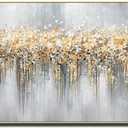 KHSTGMR Modern Gold Wall Art Abstract Painting Canvas Painting Modern Home Bedroom Pictures for Living Room Decoration 8x16in