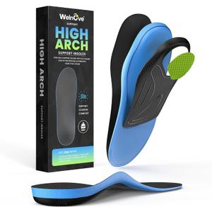 High Arch Support Orthotics Insoles - Welnove Plantar Fasciitis Pain Relief Shoe Inserts for Flat Feet, Foot Pain, Heel Spurs - Fatigue Reduce All-Day Standing Work Boot Insoles Men & Women (S)