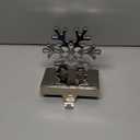 Adecortalk Silver Snowflake Christmas Stocking Holder, Non - Slip Snowflake Stocking Hanger, Metal Holders Fireplace Mantle for Christmas Xmas Party Decorations