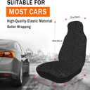 Yobvec Cheetah Print Black Car Seat Covers Front Universal Set of 2, Leopard Car Accessories