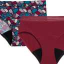 Thinx for All Period Underwear, Everyday Comfort Brief, Holds Up to 12 Regular Tampons*, Period Panties, Leakproof, Reusable & Controls Odor, Mosaic + Rhubarb with Lace, M