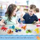 Building Block and Card Valentine Gifts 30 Building Blocks and 30 Cards for Kids' Party Favors, Birthday Gifts, Classroom Exchange Prizes, and Holiday Goodie Bags, Ocean Animal (Navy)