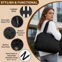 Lunch Tote Bag for Women, Quilted Puffer Work Purse with 15.3 Inch Laptop Compartment, for Office, Teacher, Nurse