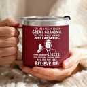 2 x Grandma Mothers Day Gift for Grandma from Grandson Granddaughter Grandkids - Best Great Grandmas Mug Gifts, Funny Birthday Presents for Grandmother, 14 OZ Stainless Steel Insulated Coffee Mug Cup