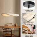 Wabi Sabi Pendant Light,Japanese Silk Pendant Light Fixutre 19.6inch Fabric Pendant Light LED Hanging Pendant Light for Living Room Bedroom Kitchen Island & Entryway3-Color Change, 19.7*19.7*7.1in