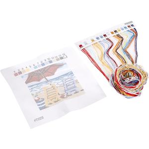 Dimensions 07223 Needlepoint Kit, Beach Side View Needlepoint Set, 5" W x 5" H