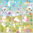 5 x Easter Decoration Window Clings for Glass Window Wall Decorations Rabbit Eggs Bunny Carrot Sticker Decals for Spring Holiday Art Decor