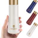 Small Thermo Bottle Slim Mini Vacuum Insulated Water Bottle 180ml/6.1oz Water Flask Stainless Steel Thermal Water Bottles Thermo for Hot and Cold Drinks Perfect for Purse or Kids Lunch Bag(White)