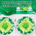 SiliFine 4 Pcs 6 Inch St. Patrick's Day Ceramic Decorative Plate Irish Shamrock Tableware Plate Leaf Clover Display Dish for St. Patrick's Celebration, Dinner Party, Wedding(Classic Color)