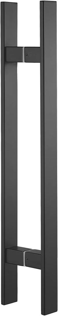 TOGU TG-6018 24 inches Solid Standoffs Heavy-Duty Commercial Grade-304 Stainless Steel Push Pull Door Handle/Barn Door Pull Handle/Glass Pulls, Matte Black Finish