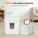 Bonsaii Paper Shredder for Home Use, 3.4 Gal Wastebasket, 6 Sheet Crosscut Paper Credit Cards, Staples, and Clips Shredder for Home Office Use, Portable Handle Design