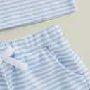 Baseball Toddler Baby Boy Girl Clothes Striped Short Sleeve T-shirt Tops Elastic Waist Shorts Set 2Pcs Summer Outfit (Blue, 2-3T)
