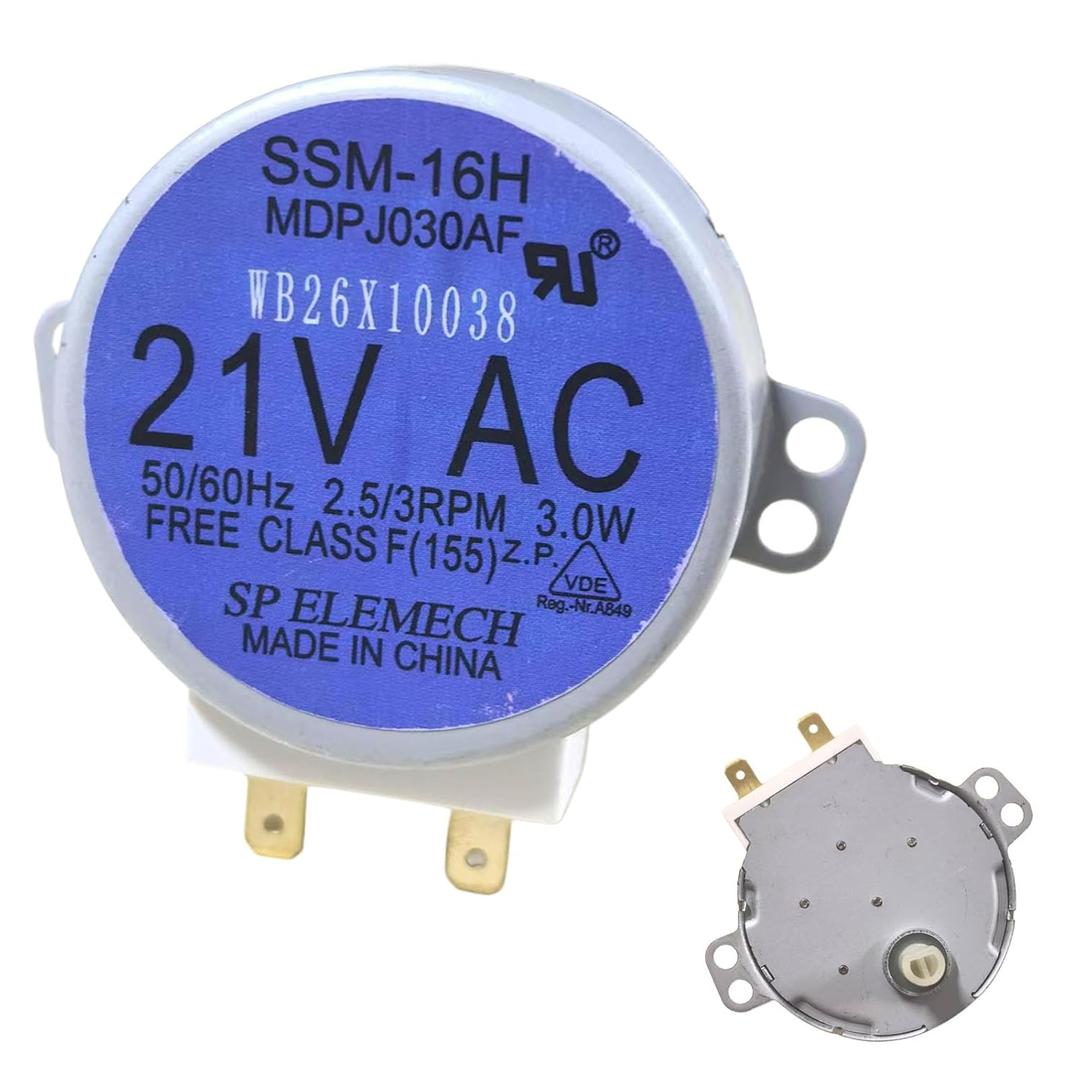 WB26X10038 Microwave Turntable Motor Replacement Part for OEM GE Microwave Turntable Motors Compatible with SSM-16H MDPJ030AF AP2024962 PS237772