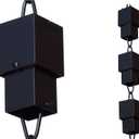 Monarch Rain Chains Aluminum Multi Cube Black Rain Chains for Gutters 8.5 ft Black Decorative Rainchain Outdoor Durable Heavy Duty Gutter Chain Downspout, Modern Rainchains for Outside