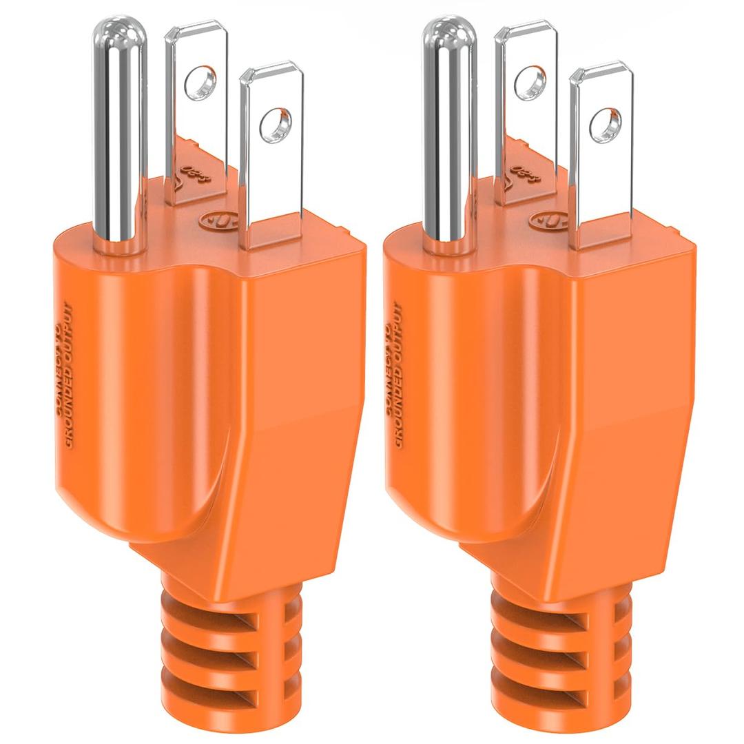 2 x Mellbree Neutral Ground Bonding Plug, 2Packs for Floating Neutral Systems with Surge Protection, 16A for Portable Inverter Generator & RV Camping, Solve Open Ground Warning