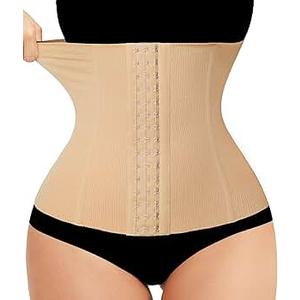 QFE Waist Trainer Corset for Women Tummy control Beige M